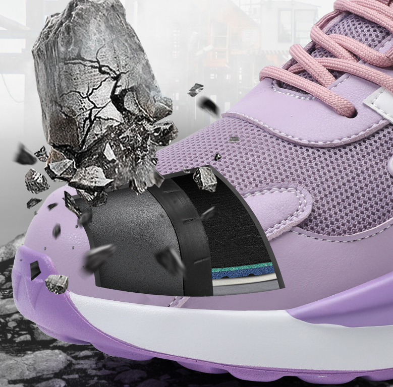 Women's Safety Work Shoes Breathable Steel Toe Anti-Smash Puncture-Resistant Lightweight Comfortable Summer Cross-Border Work Footwear