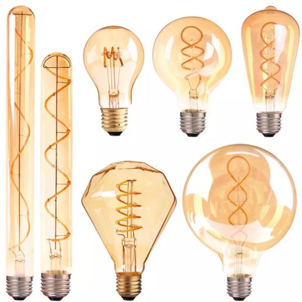 bulbo decorativo retro da lâmpada T185 G80 Ascher E26 do vintage espiral de 110v 220v