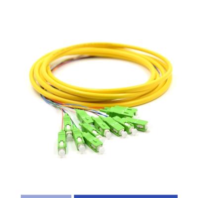 12 Strand Fiber Optic Cable Pigtail SC APC Singlemode 9/125 LSZH 3m