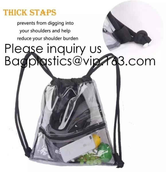 Drawstring Bags, Waterproof Small Clear Bag For Stadium Colleges Sport Event Work Concert Security Approved