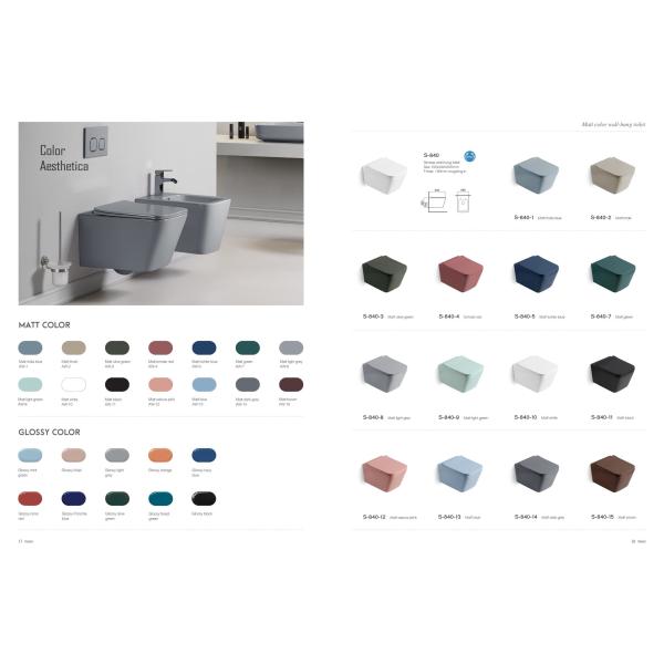 Artificial Stone Groove Fluted Wall Mounted Bathroom Sink Square Orange Pink Green Color