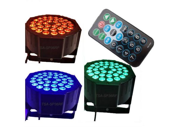 New RF Remote Control 36*1.5w RGB Tri Color Mini Plastic Flat Pad, Plastic Case