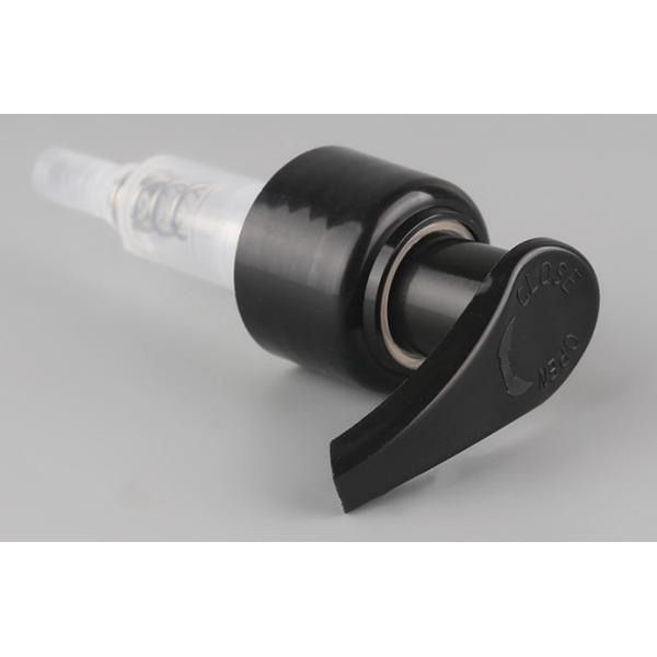 Cosmetic Pressing Liquid Dispenser Pump Hand , Light Touch Black Lotion Pump