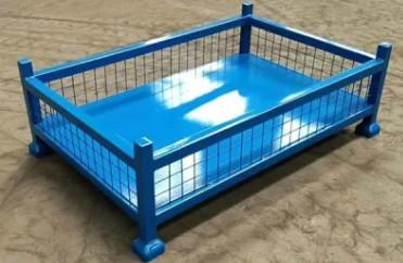 Powder Coated Steel Stillage Pallet Cage 800mm Depth Foldable