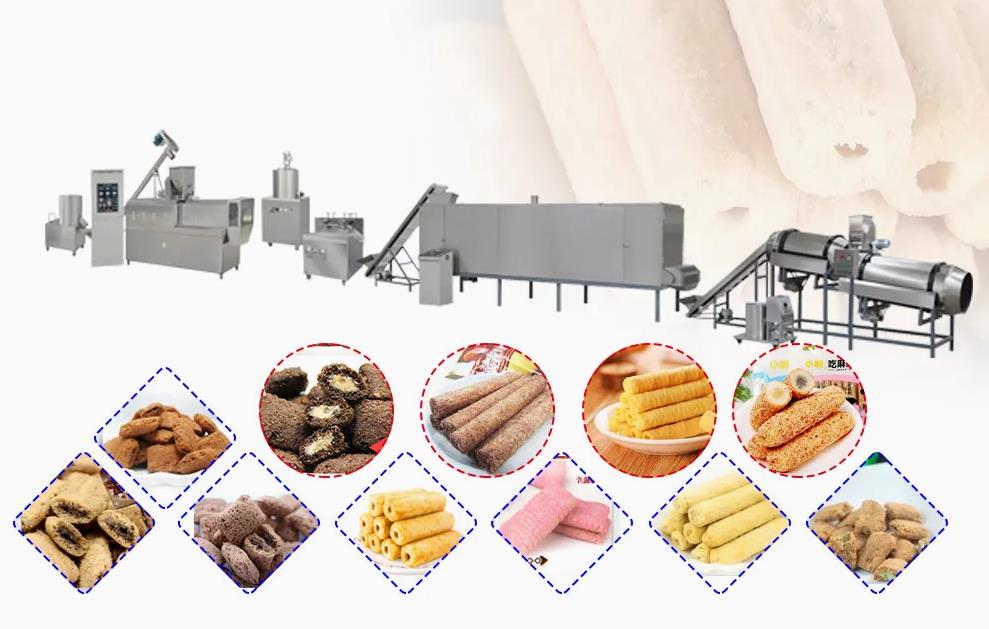 SS304 Corn Chips Making Machine / Puff Extruder Machine 2150 * 1500 * 2300