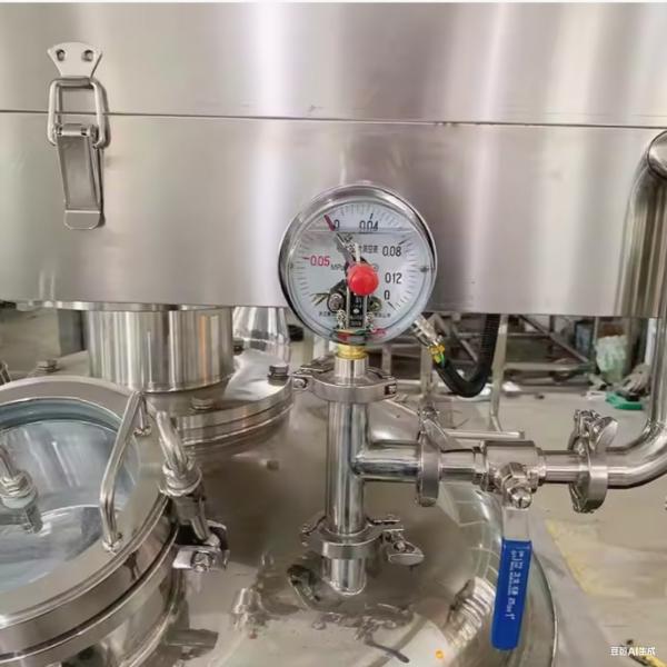 Mezclador de emulsionador de vacío de tipo fijo de elevación hidráulica 300L para la fabricación de cosméticos