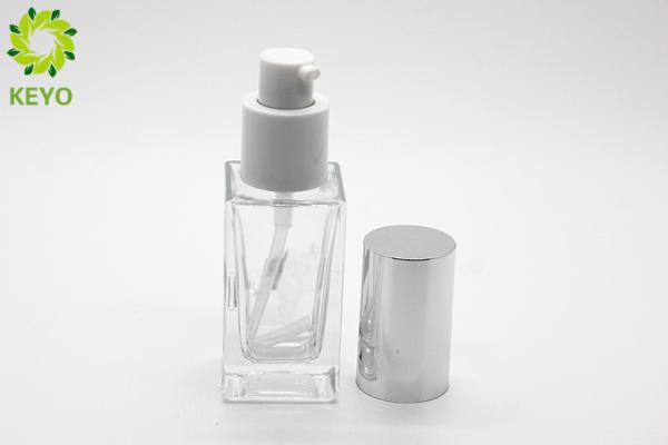 Square Clear Glass Foundation Bottle 30 Ml