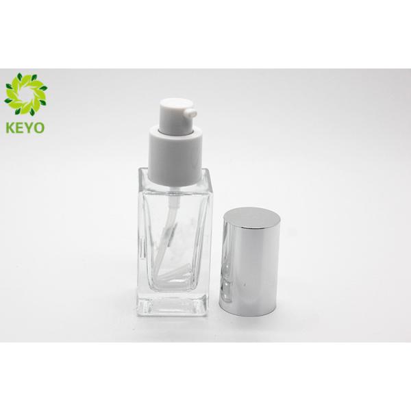 Square Clear Glass Foundation Bottle 30 Ml