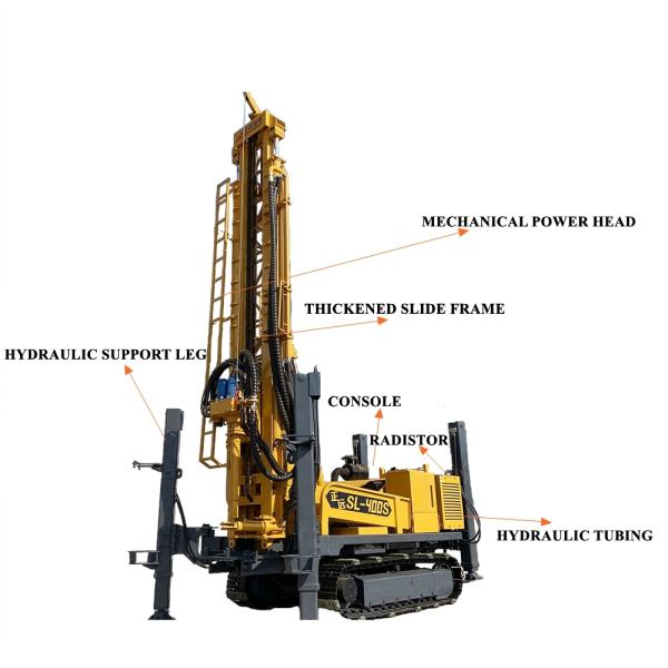 High Frequency 97KW Crawler Water Well Drilling Rig 400m Deep Well Drilling Rig