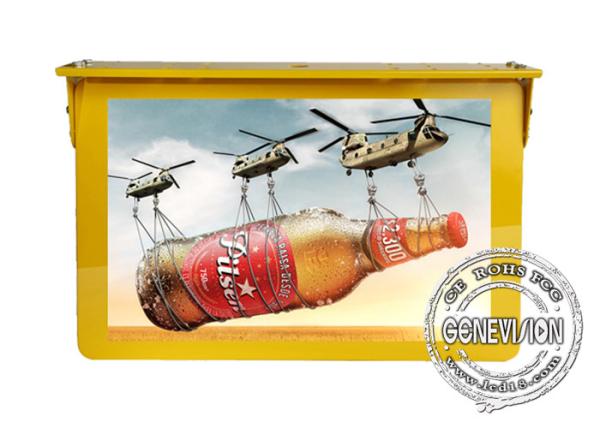 Gold Roof Hanging  Automotive Digital Signage 27 Inch Shock Proof Metal Housing