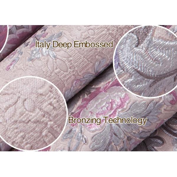 Beautiful Floral Pattern Country Style Wallpaper Embossed for Bedroom 0.53*10M