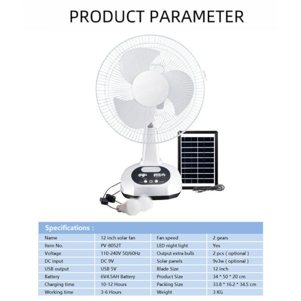 Table Solar Fan 12 inch Solar-Powered Energy-Saving Fan for Sustainable Clean Energy