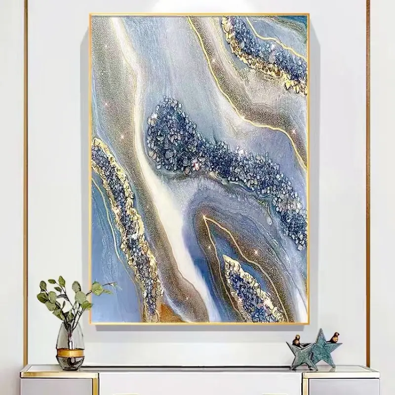 3D Abstract Oil Canvas artesanal pintura de pared enmarcado lujo para la decoración de paredes