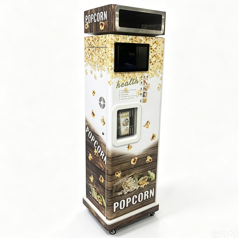 Popcorn vending cart machine 200cups large capacity dual material boxes