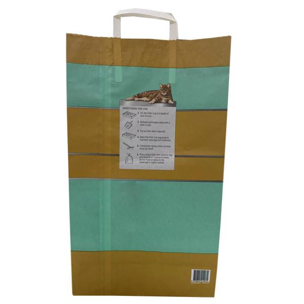 упаковка бумаги 6L 10L 12L Kraft кладет изготовленные на заказ бумажные сумки в мешки сора кота