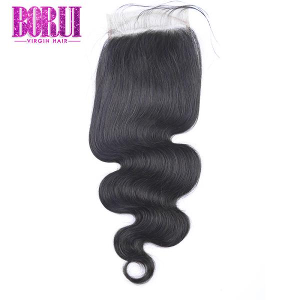 Indian Human Hair Lace Closure 4x4 5x5 6x6 Transparent Lace No Shedding No Tangle
