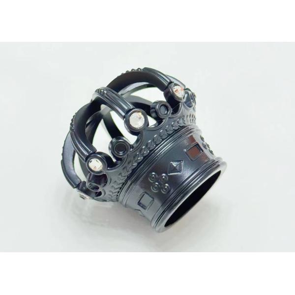 Exquisite Diamond Black Zamak Perfume Bottle Caps Lids For Eco-Friendly Packing
