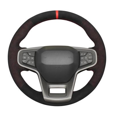 Car Accessories Customized Dark Soft Suede Steering Wheel Cover for Ford Bronco 2021 2022 2023 2024