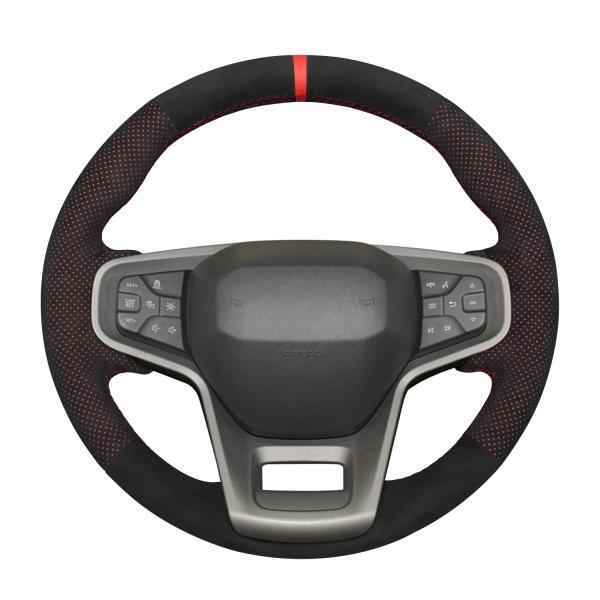 Car Accessories Customized Dark Soft Suede Steering Wheel Cover for Ford Bronco 2021 2022 2023 2024
