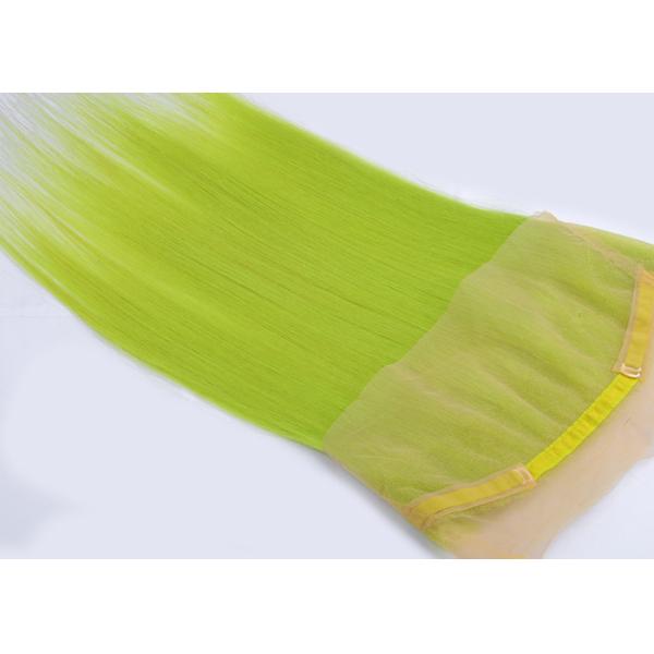 Custom 360 Wig Human Hair Virgin Fluorescent Green Color 20 Inch Straight