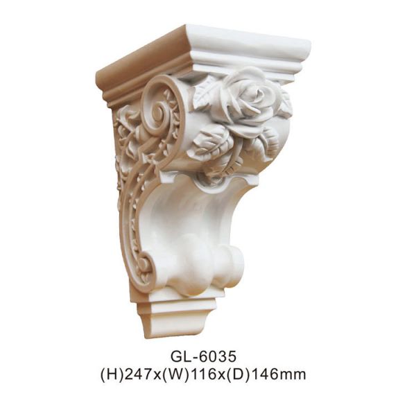 GL-6035 Carved Wood Hand Decorative Brackets Urethane Decoration Decor Gypsum Corbels