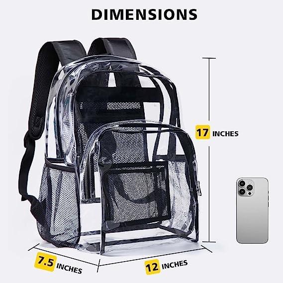 Transparent Clear Backpack See Through Security Clear Backpack Heavy Duty Backpack For Work