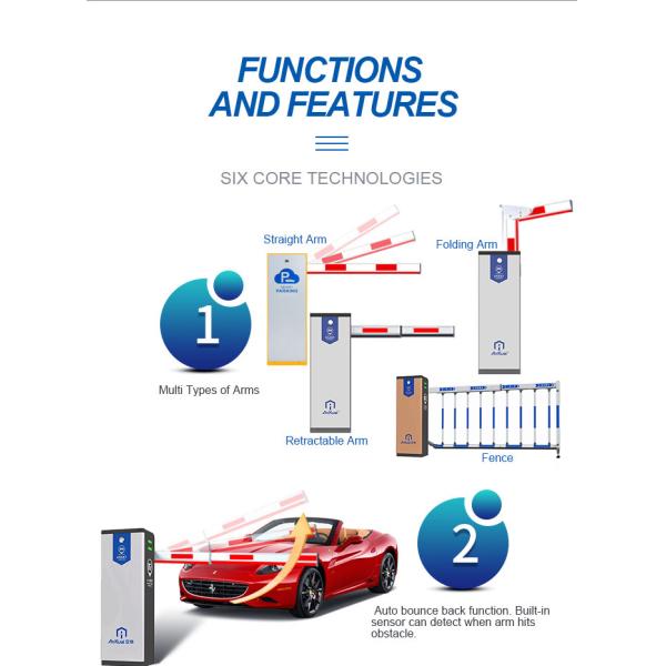 1.8S-6S Opening Folding Boom Barrier With IP54 Protection And 100W Motor