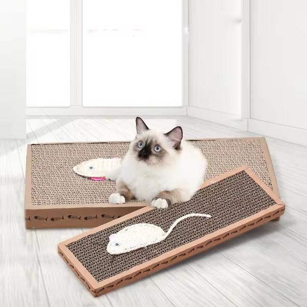 Source factory 2pk Cat Scratcher Pads | Kitten Scratching Board Mat Cardboard