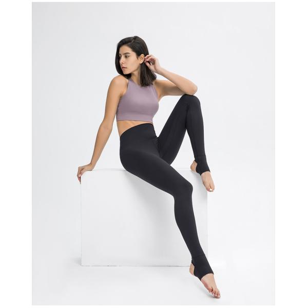 Foot Stepping Sports Yoga Pants Capri Solid Slim Fit High Waist Training Leggings