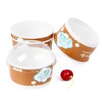 600 ml Cuve à micro-ondes jetable Carton Logo personnalisé Papier blanc Gobelets glaces