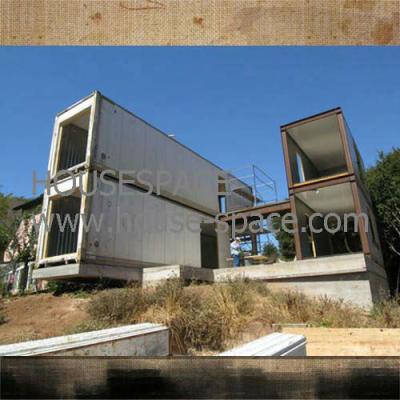 Casa de aço modular do recipiente com parede de cortina E escadaria de aço inoxidável em África