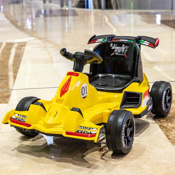 Electric Go Kart Ride On Toy Car for Kids Early Education Lighting and 6V/12V Battery
