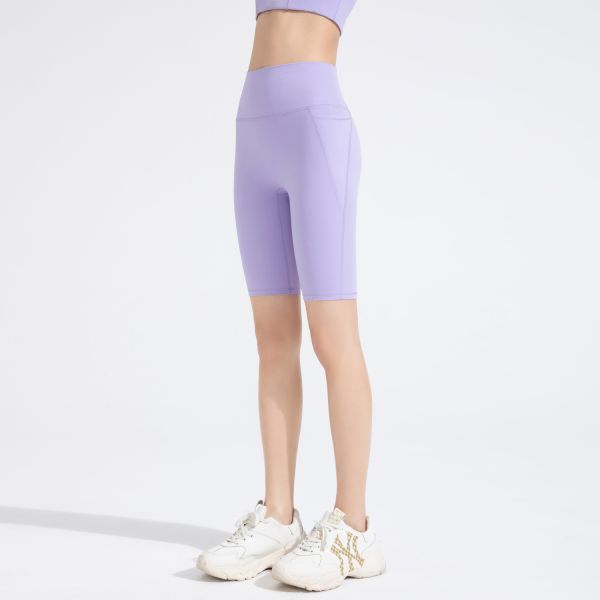 High Waisted Brown Biker Shorts for Women, Buttery Soft Nylon Spandex Fabric, Ideal for Yoga Running and Daily Wear