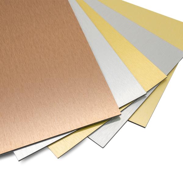 Silver Gold Brushed Aluminum Composite Panel Ultraviolet Resistance