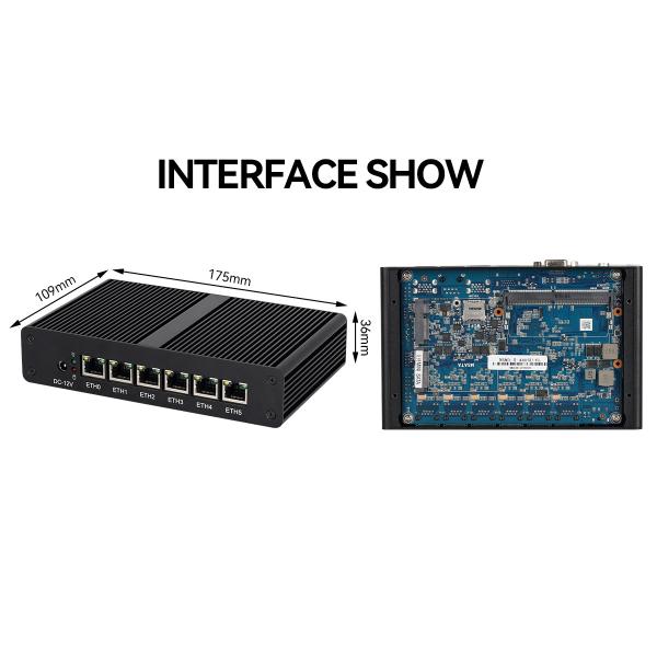 Intel Pentium 4405U 6LAN RJ45 Программный маршрутизатор DDR4 с двойным экраном