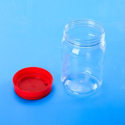 900ML a vissé le plastique couvert autour des pots en plastique de couvercle à visser
