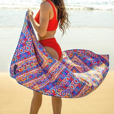 Impressão digital Moda Toalha de praia 140 - 300gm Logotipo bordado