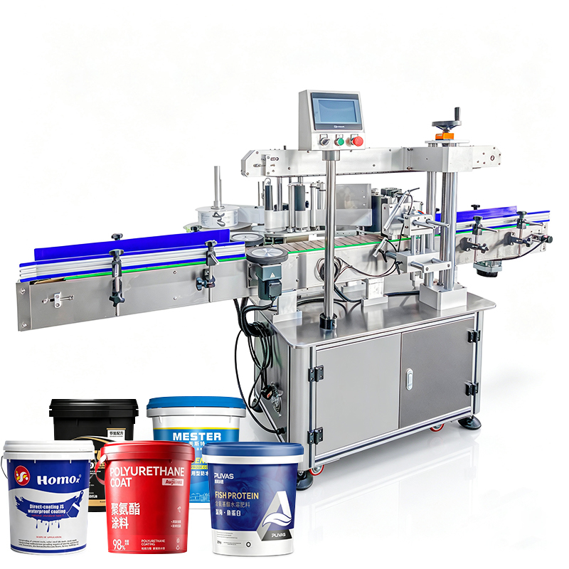 New Design Automatic Bottle Labeling Machine Paint and Fertilizer Labeling Machine for Jars Bottles and Buckets