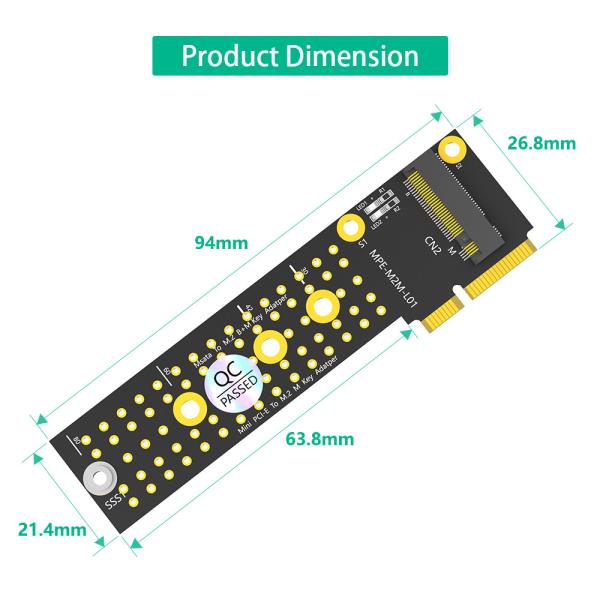 M.2 (NGFF) Nvme SSD в Mini PCIe Adapter M.2 NGFF Ключевой адаптер M