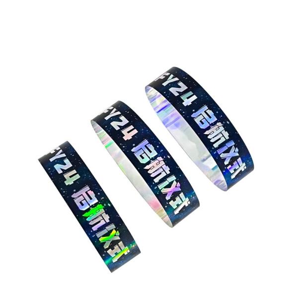 Venda Quente Pulseira de Parque Aquático Brilhante Brilhante Pulseira de Papel Laser Para Eventos de Adultos e Crianças Pulseira