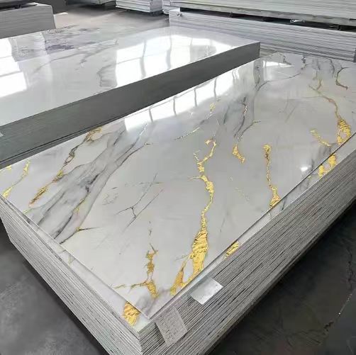 WYC Modern 3D Marble PVC Wallpaper Glossy Gold Self-Adhesive Easy Peel Waterproof Bathroom Bedroom Wall Decor Classic Style