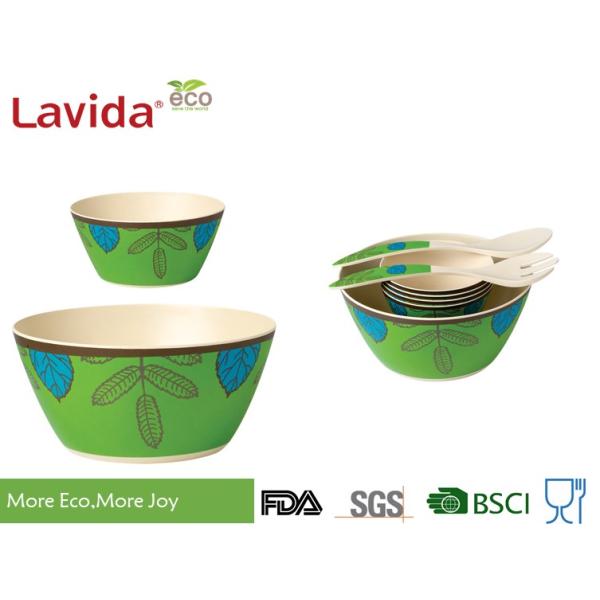 Home Biodegradable Bamboo Fiber Bowls , Heat - Resistance Bamboo Mixing Bowl Set