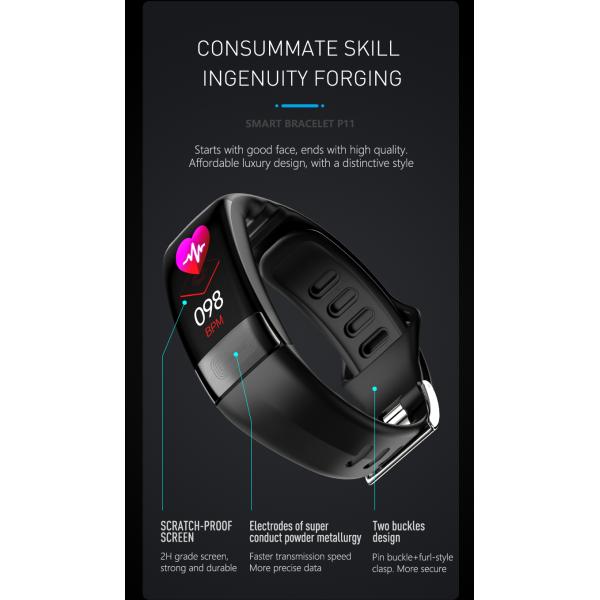 ЭКГ PPG Шагомер HR Монитор Смарт-браслет Фитнес-трекер Часы с кровяным давлением