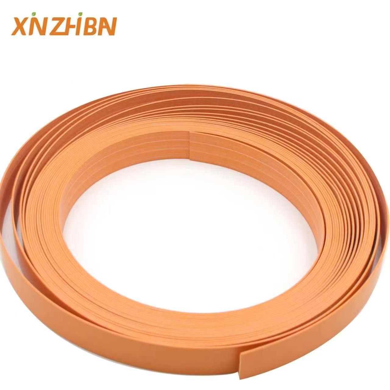 Burnt Orange Leather Grain PVC Edge Banding Tape - Waterproof Eco Friendly Custom Width 12mm~620mm for Furniture