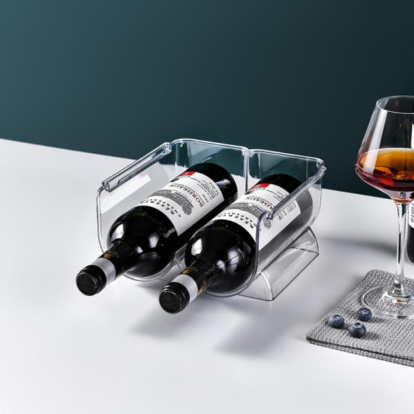 Ultra Modern Wine Odm Storage Holder Rack Crystal Clear For 2 Bottle