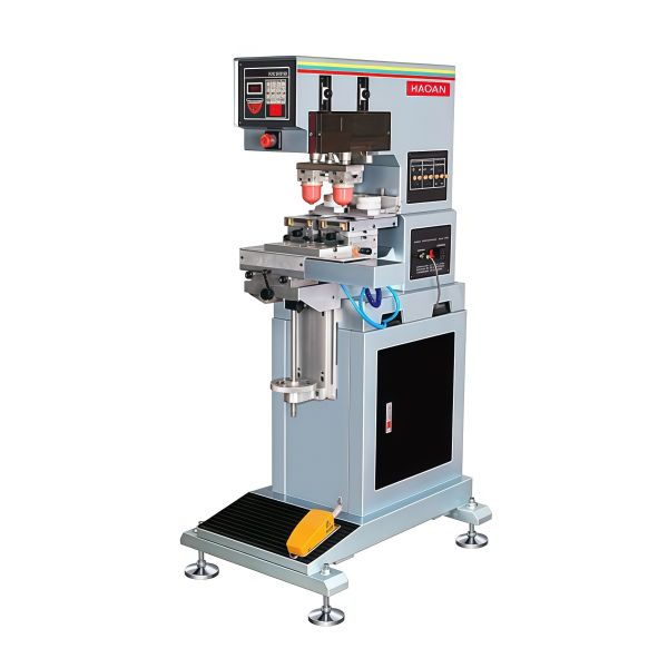Industrial Two Color Semi Automatic Pad Printing Machine With Direct Push Shuttle Table