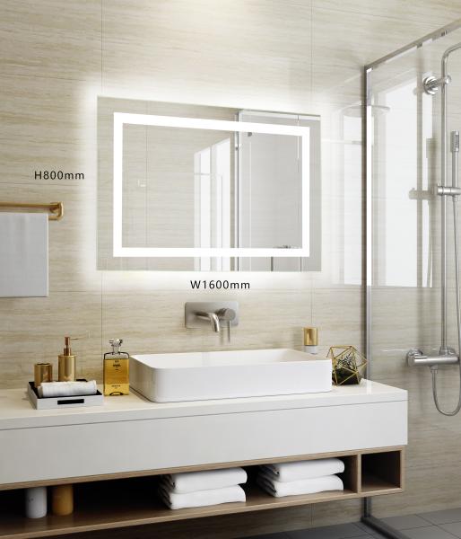 110-277V 50/60HZ Espelho de Magnificação de Hotel com Bluetooth e Luz Dimmable