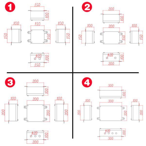 Stainless Steel Junction Box Waterproof Cable Distribution Enclsorue with UK2.5B Terminal Blocks