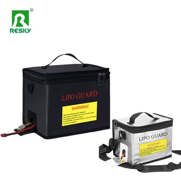 Black silver Waterproof Fireproof Explosion Proof RC Lipo Safe Bag 215X145X165mm For Safe Charging