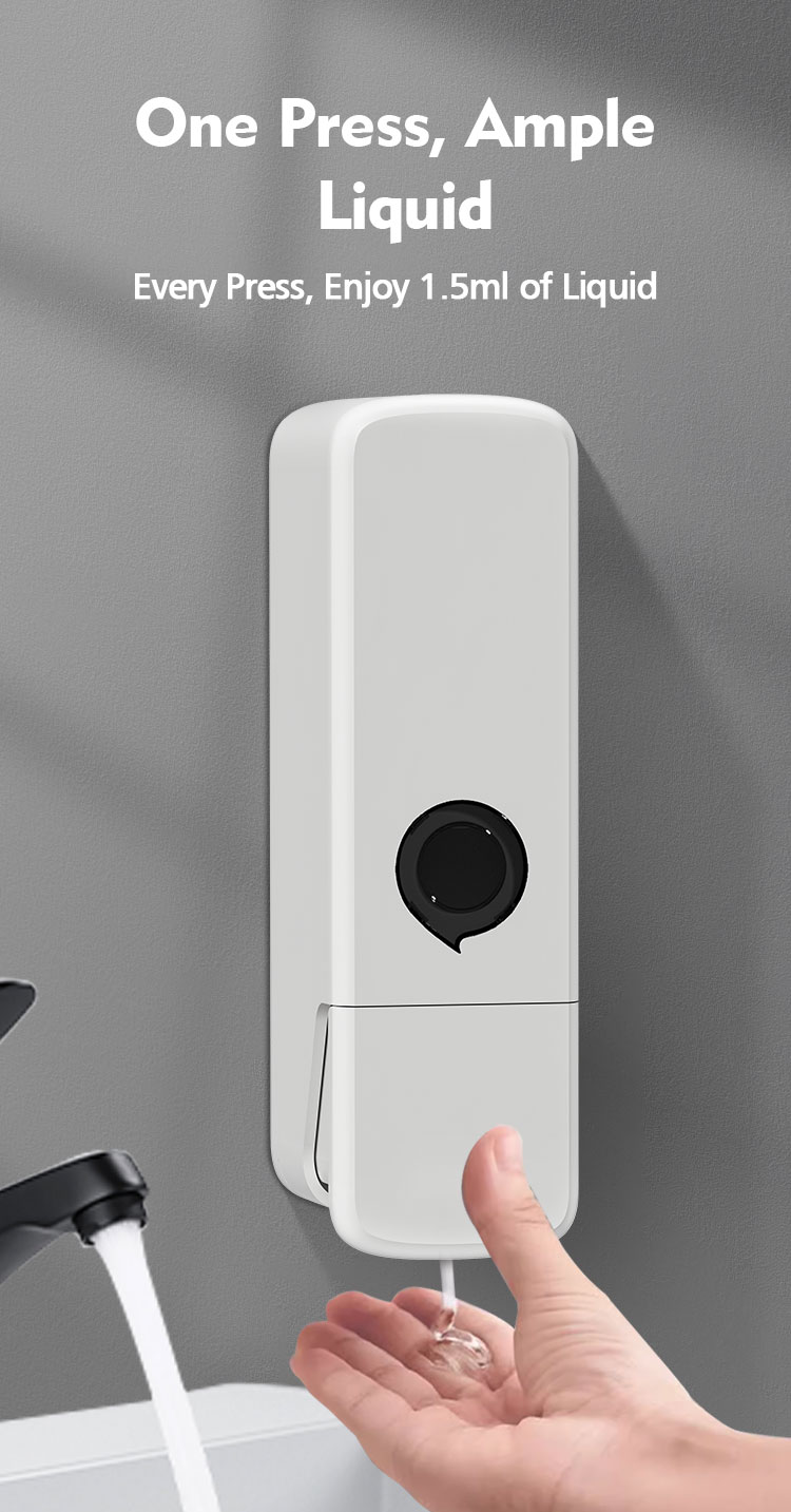 Hotel Wall Mounted Manual Soap Dispenser With 300ml Capacity 65x75x220mm Size